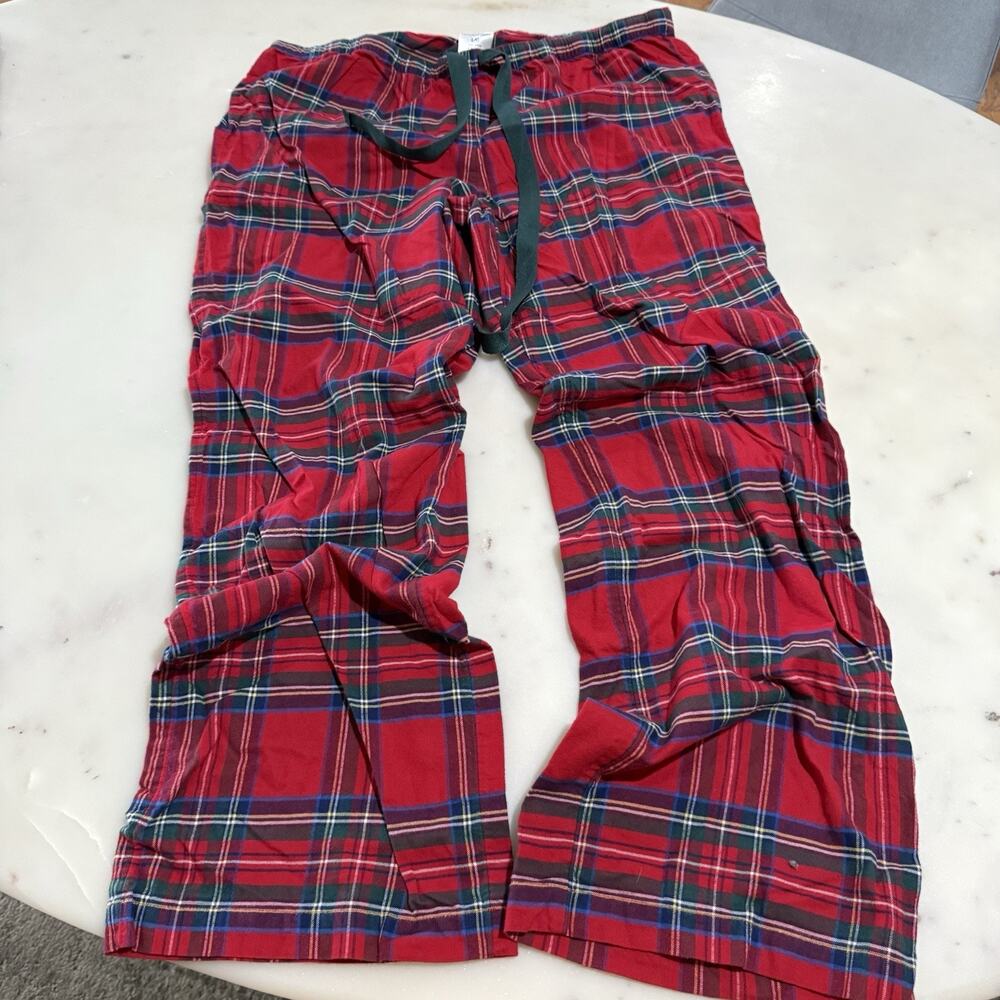 Vineyard Vines Women's L 100% Cotton Plaid Flannel Pajama Pants Red Lounge